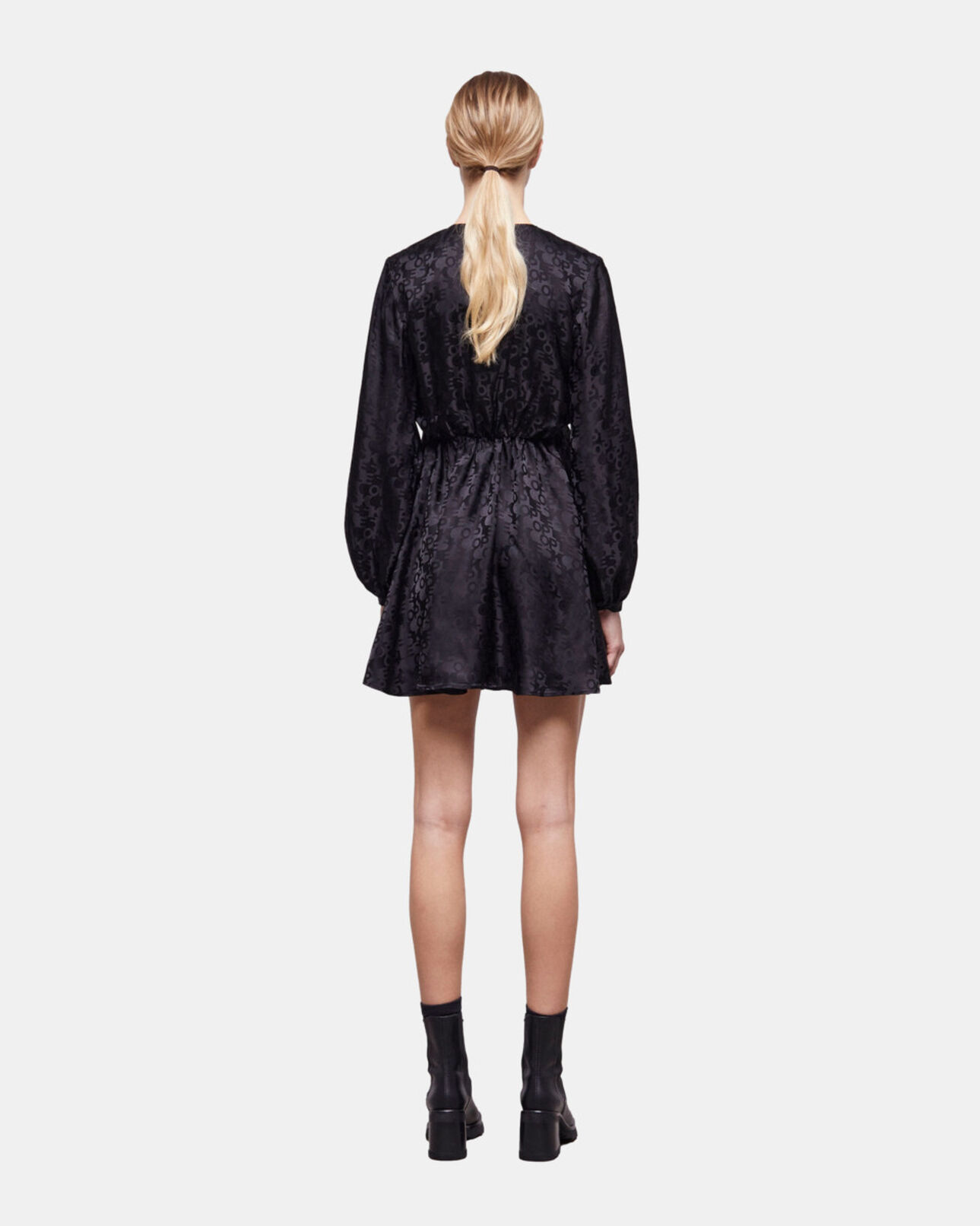 The Kooples FEMME BLACK robe courte logo the kooples noire