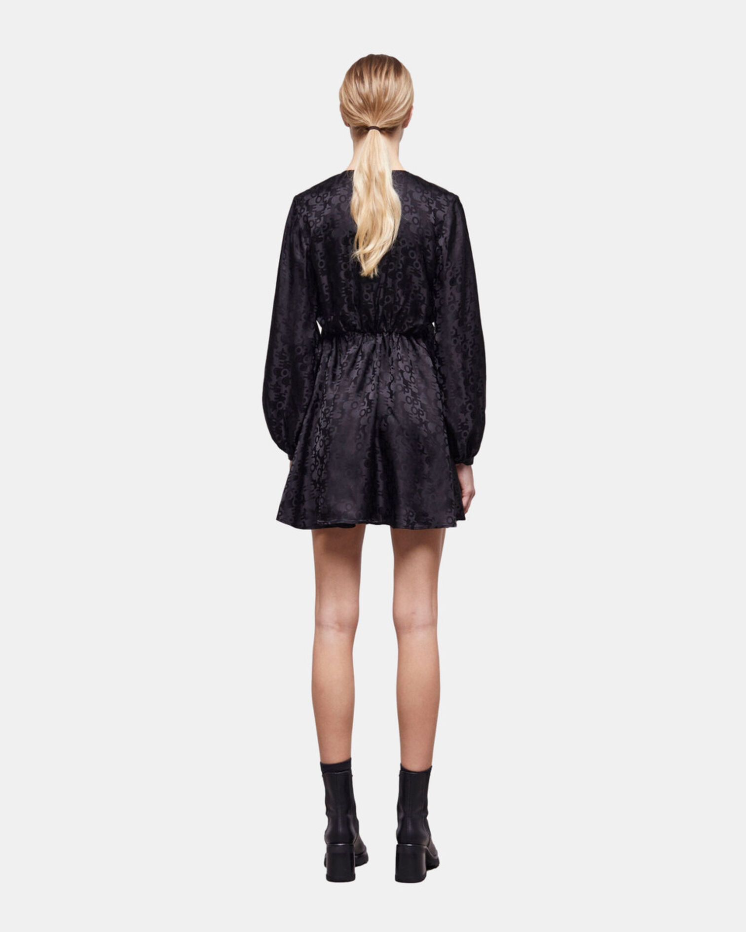 Robe courte logo The Kooples noire, BLACK, hi-res image number null