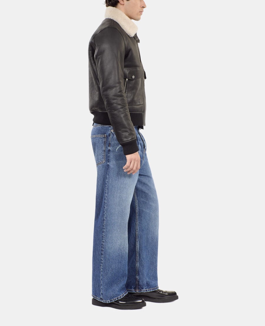 The Kooples MEN BLACK short black shearling jacket