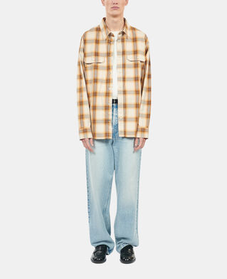 The Kooples MEN BROWN-BEIGE checked shirt