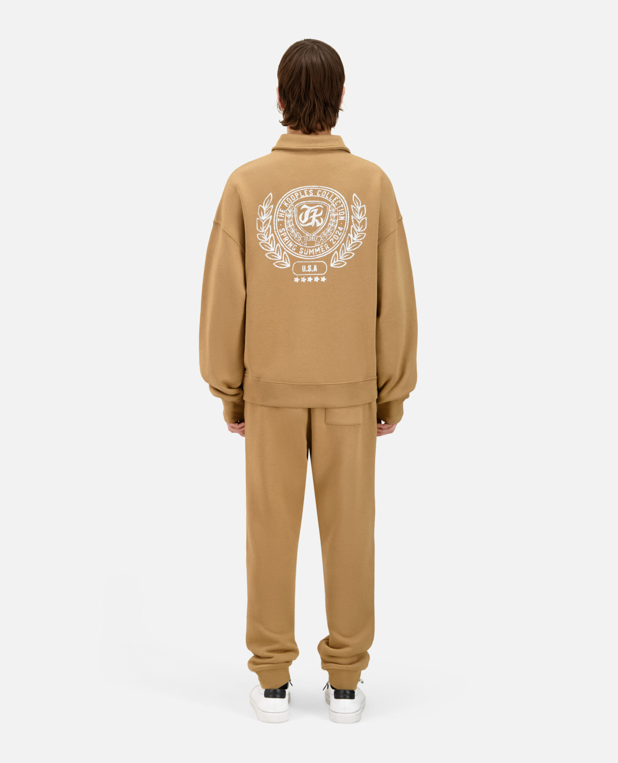 Brown sweatshirt with Blazon serigraphy, LIGHT BROWN, hi-res image number null