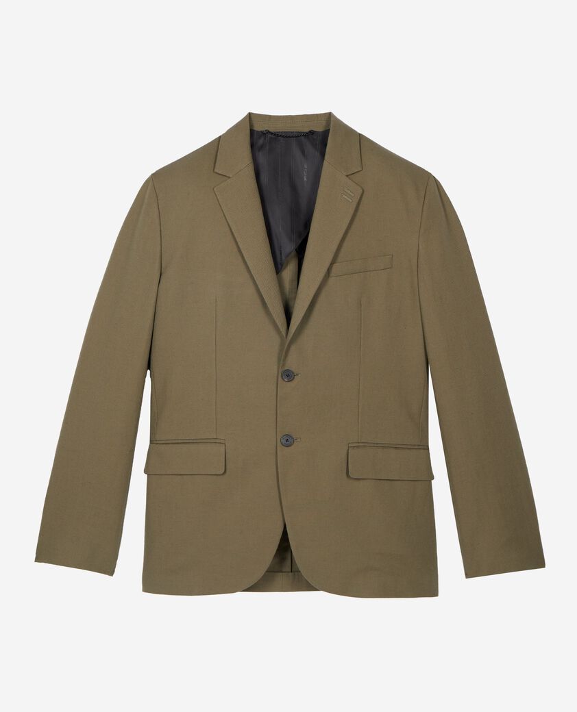 The Kooples MEN KAKI khaki cotton linen suit jacket
