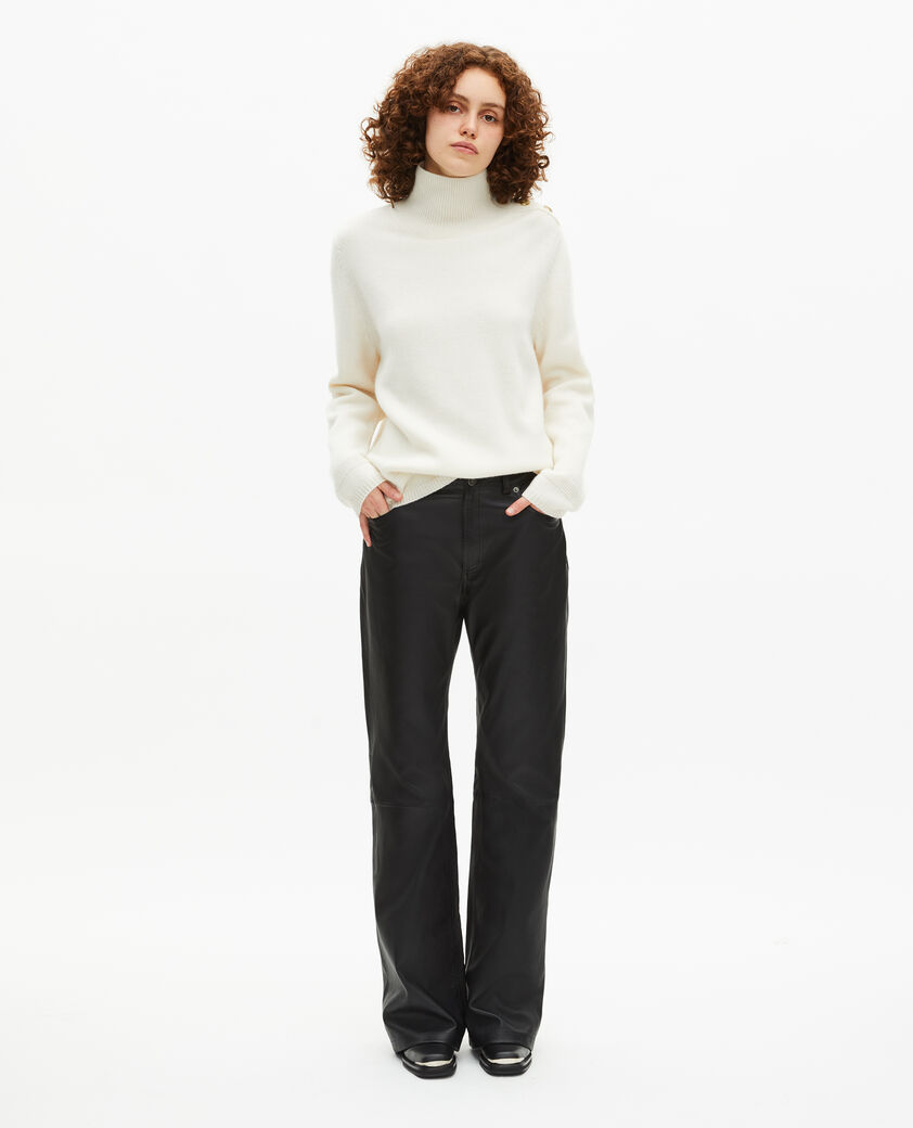 The Kooples FEMME ECRU pull col montant en laine écru