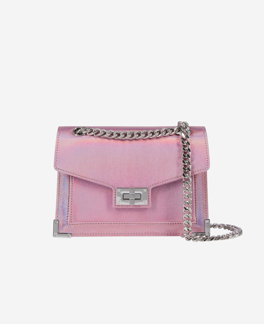 The Kooples F SWEET PINK emily chain bag in pink iridescent leather
