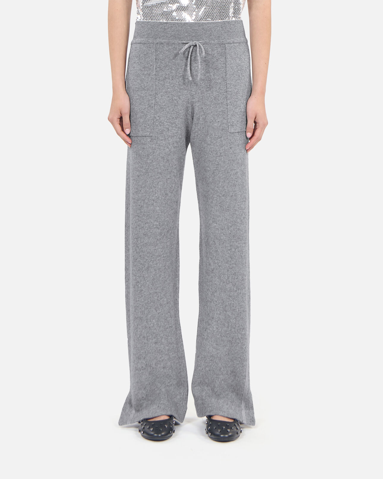 The Kooples WOMEN MIDDLE GREY MEL grey wool and cashmere trousers