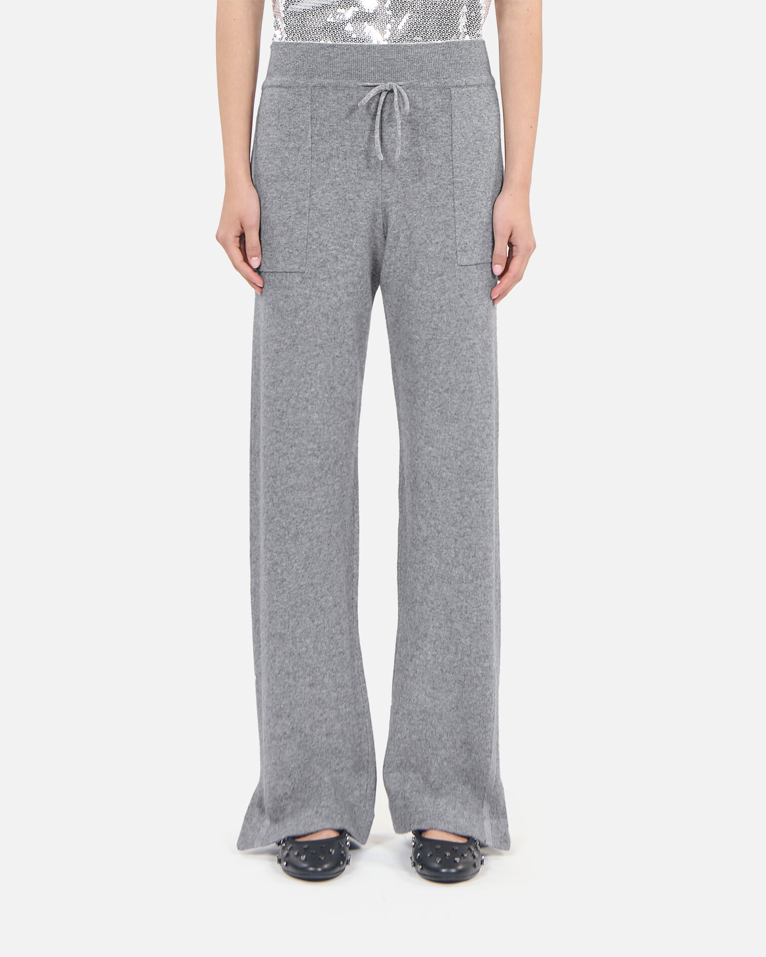 Grey wool and cashmere trousers, MIDDLE GREY MEL, hi-res image number null