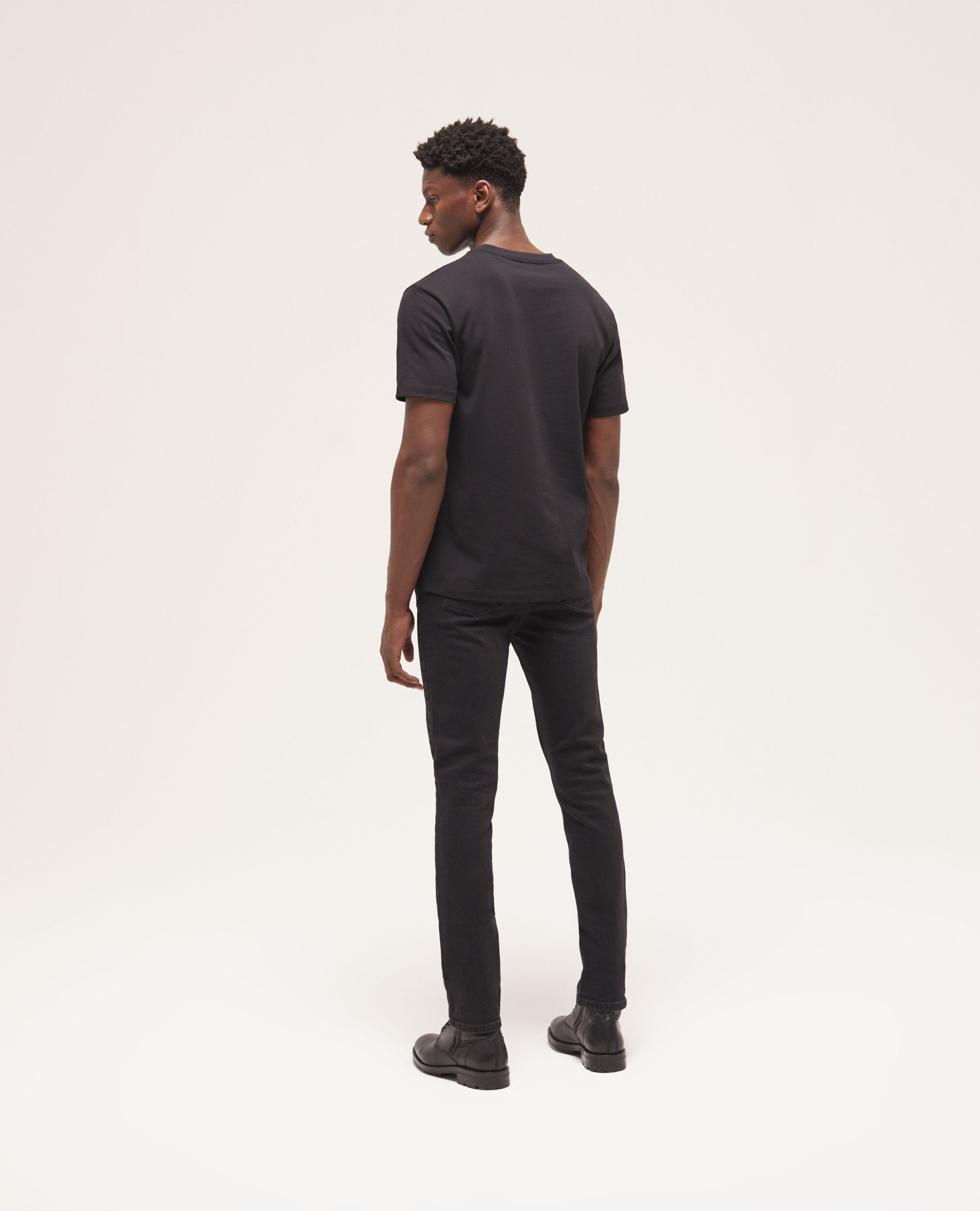 Men's black screen print t-shirt, BLACK, hi-res image number null