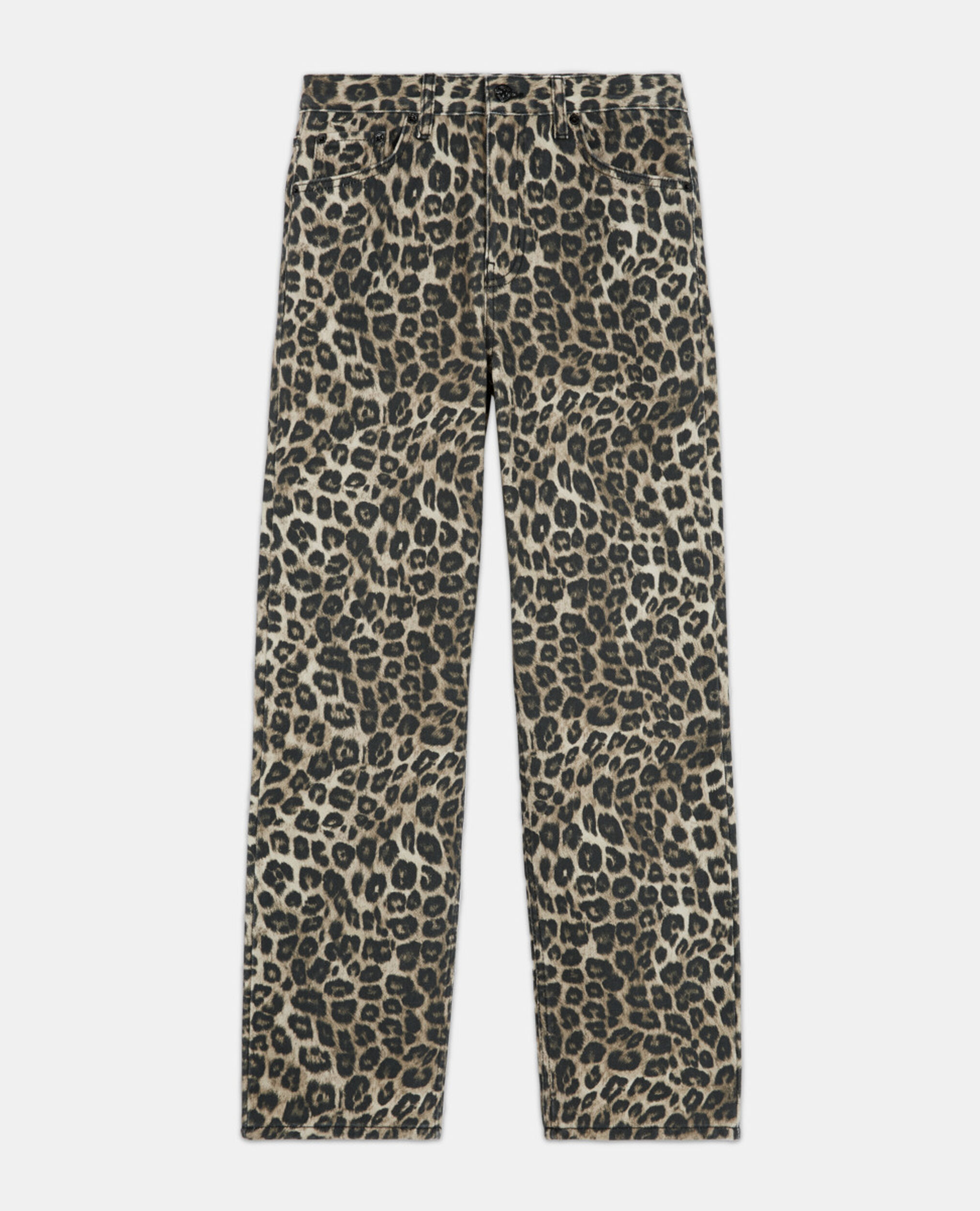Leopard print straight-cut jeans, LEOPARD, hi-res image number null