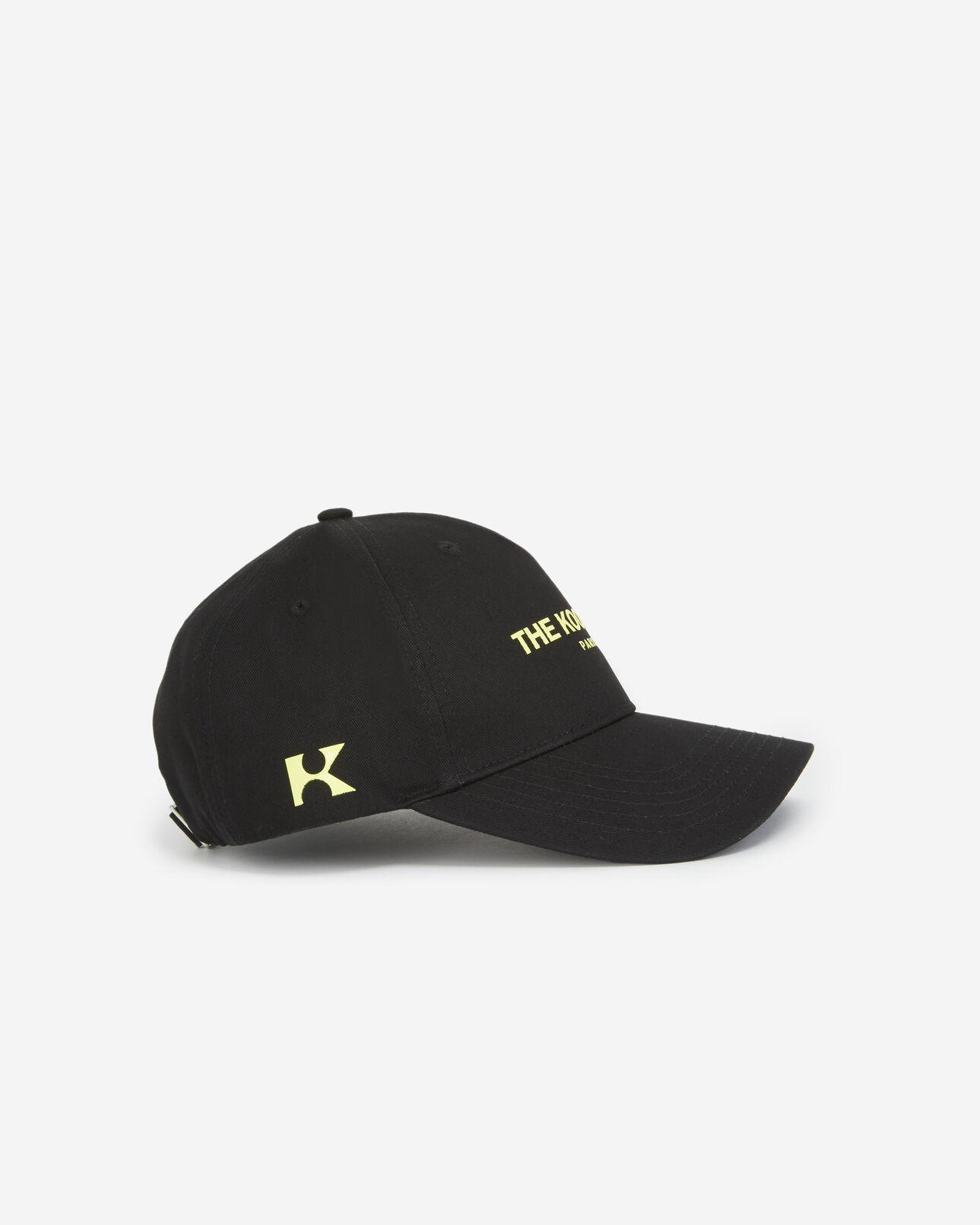 The Kooples MEN BLACK / YELLOW black cap in cotton with fluorescent logo