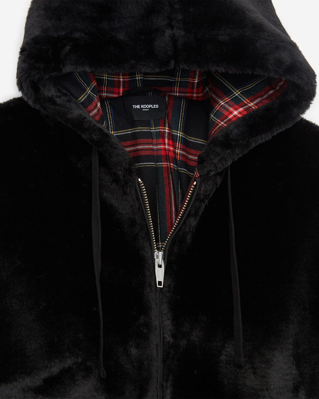 The Kooples MEN BLACK black faux fur hoodie