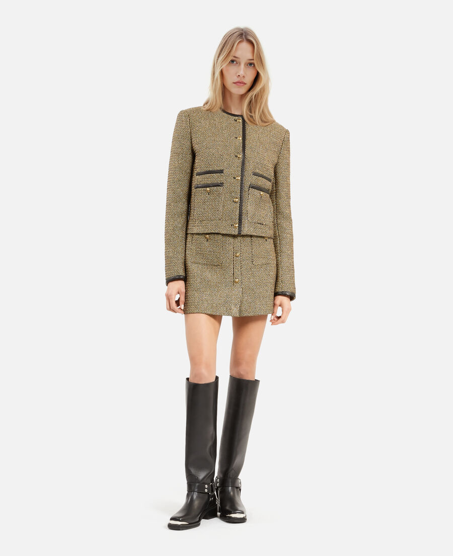The Kooples WOMEN BLACK / GOLD short black and gold jacket