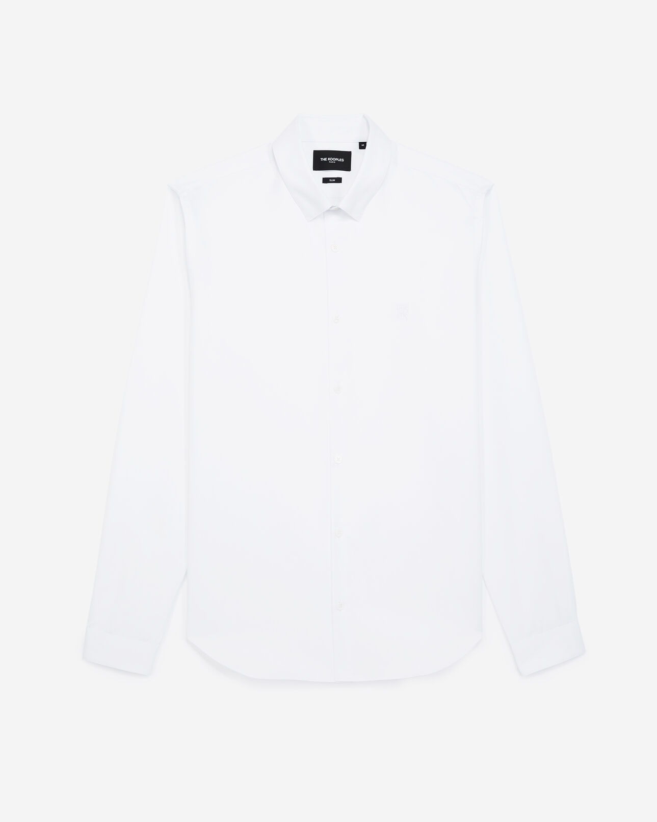 The Kooples MEN WHITE white classic-collar shirt w/embroidered logo