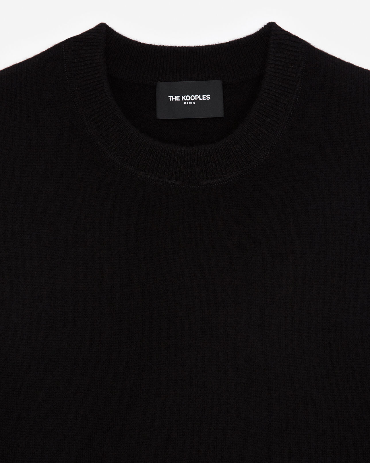 The Kooples MEN BLACK black 100% cashmere sweater with crew neck