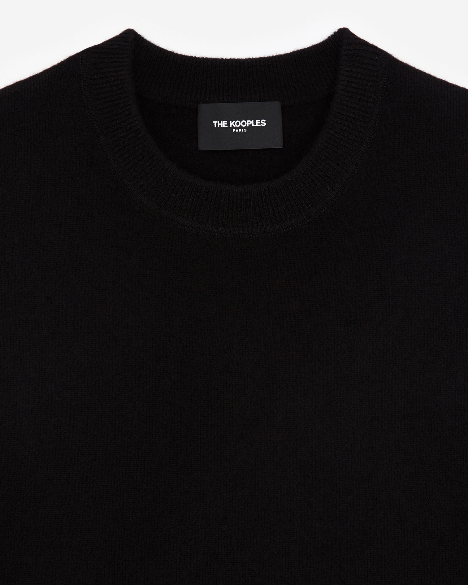Black 100% cashmere sweater with crew neck, BLACK, hi-res image number null
