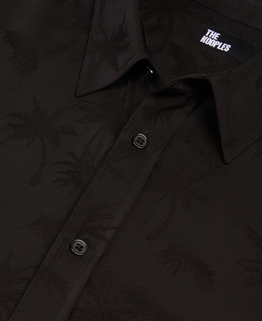 The Kooples MEN BLACK black jacquard shirt with palm trees