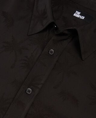 The Kooples MEN BLACK black jacquard shirt with palm trees