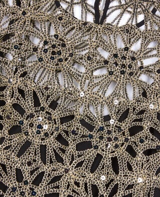 The Kooples FEMME ANTIC GOLD robe courte en guipure dor&eacute;e