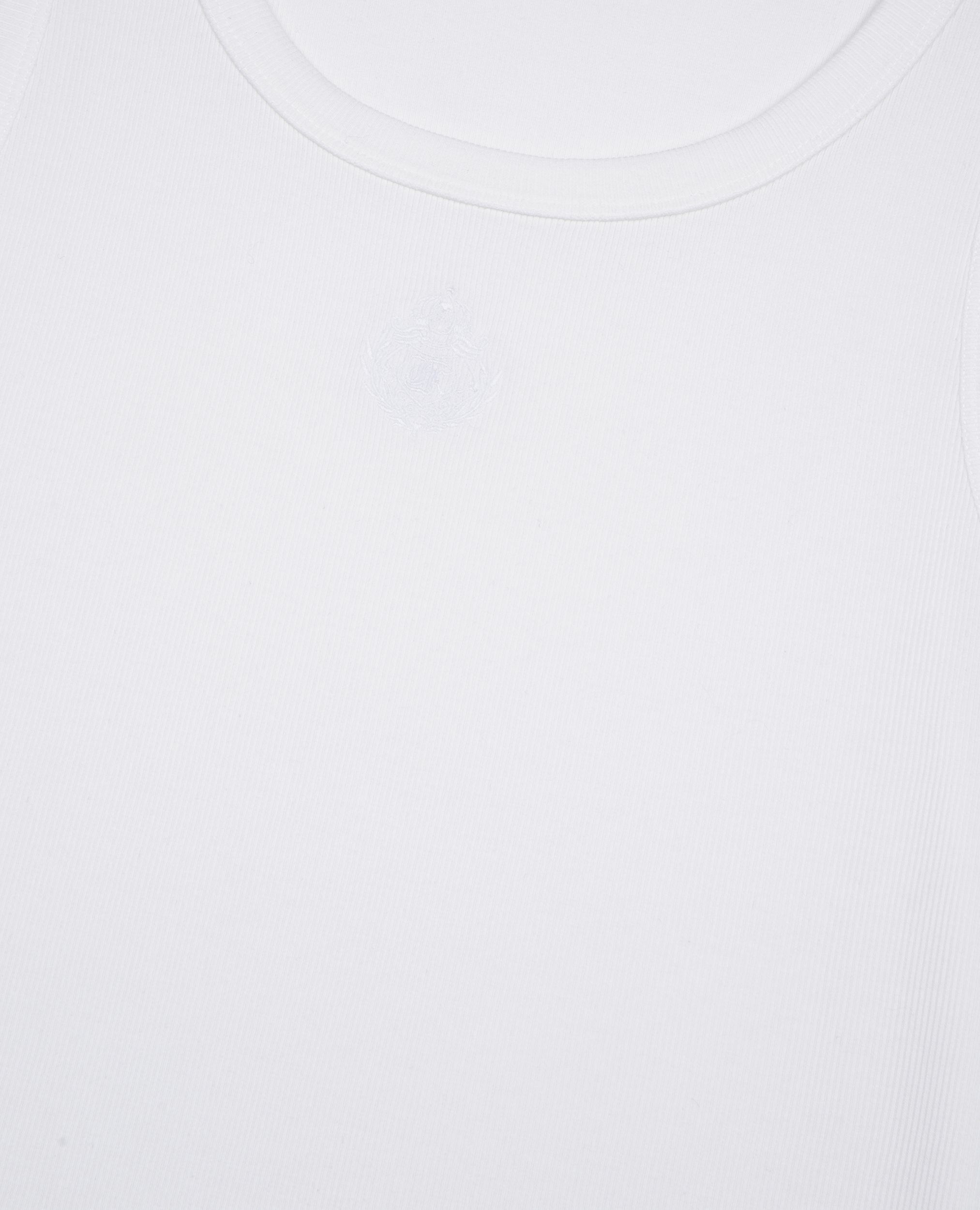 Trägerhemd mit Wappen-Stickerei in Weiß, WHITE, hi-res image number null