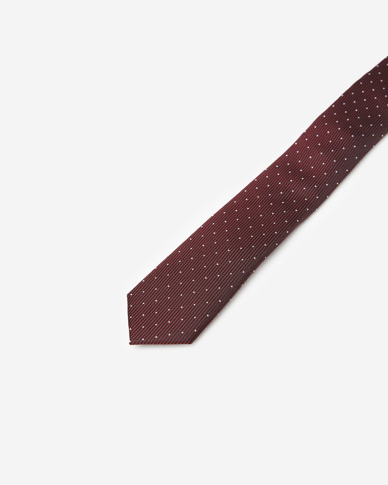 The Kooples HOMME BURGUNDY cravate fine bordeaux micro-pois