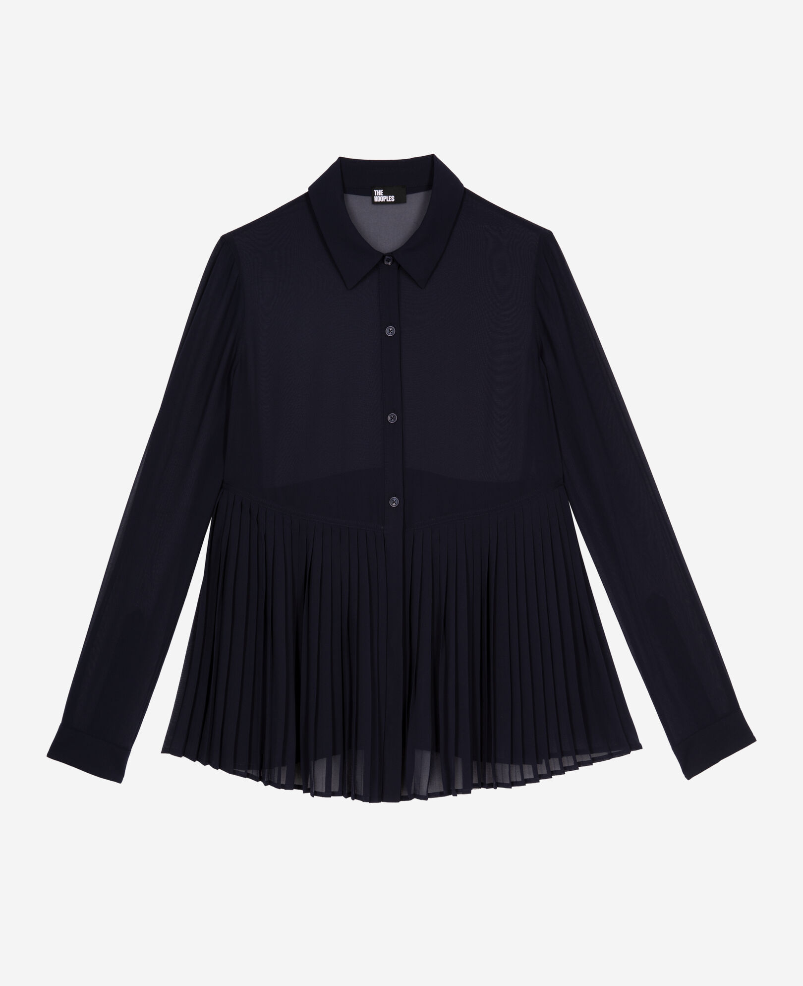 The Kooples WOMEN NAVY navy blue pleated shirt