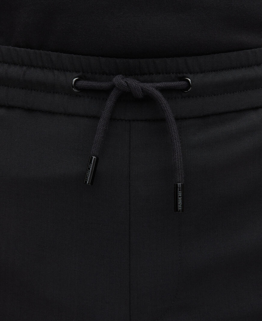 The Kooples HOMME BLACK pantalon en laine coupe droite noir 