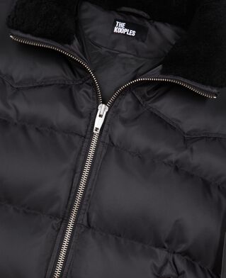 The Kooples H STONE down jacket with gray fur-effect collar