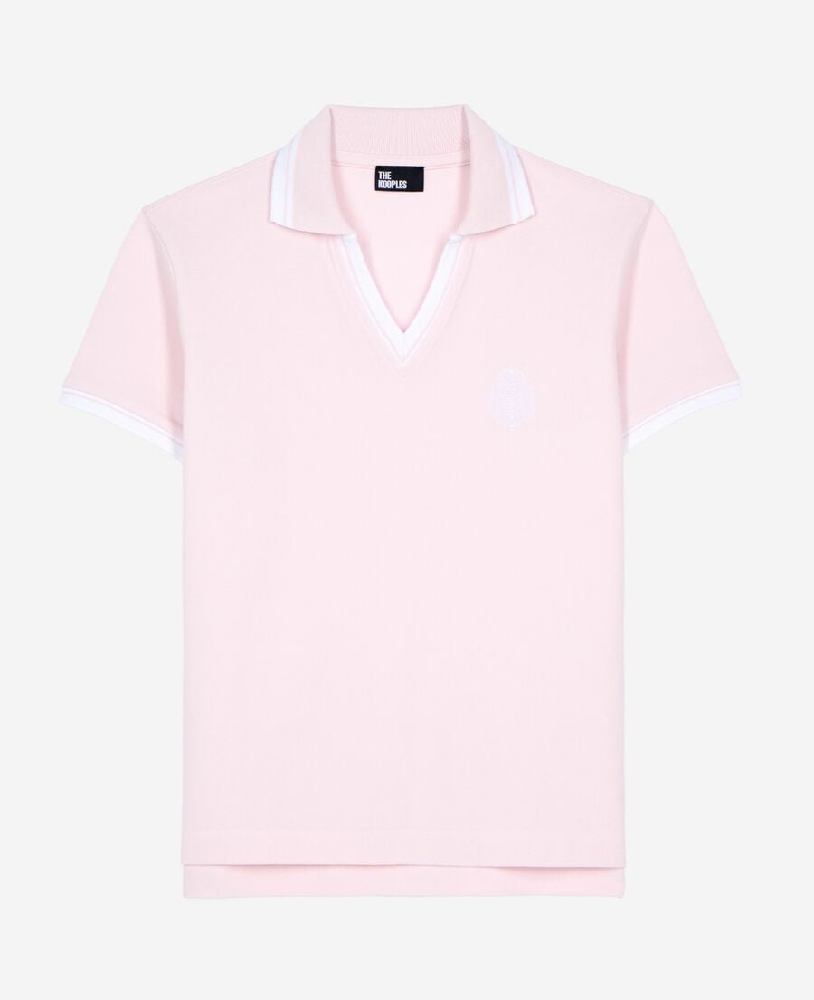 The Kooples WOMEN LILA pale pink v-neck polo shirt