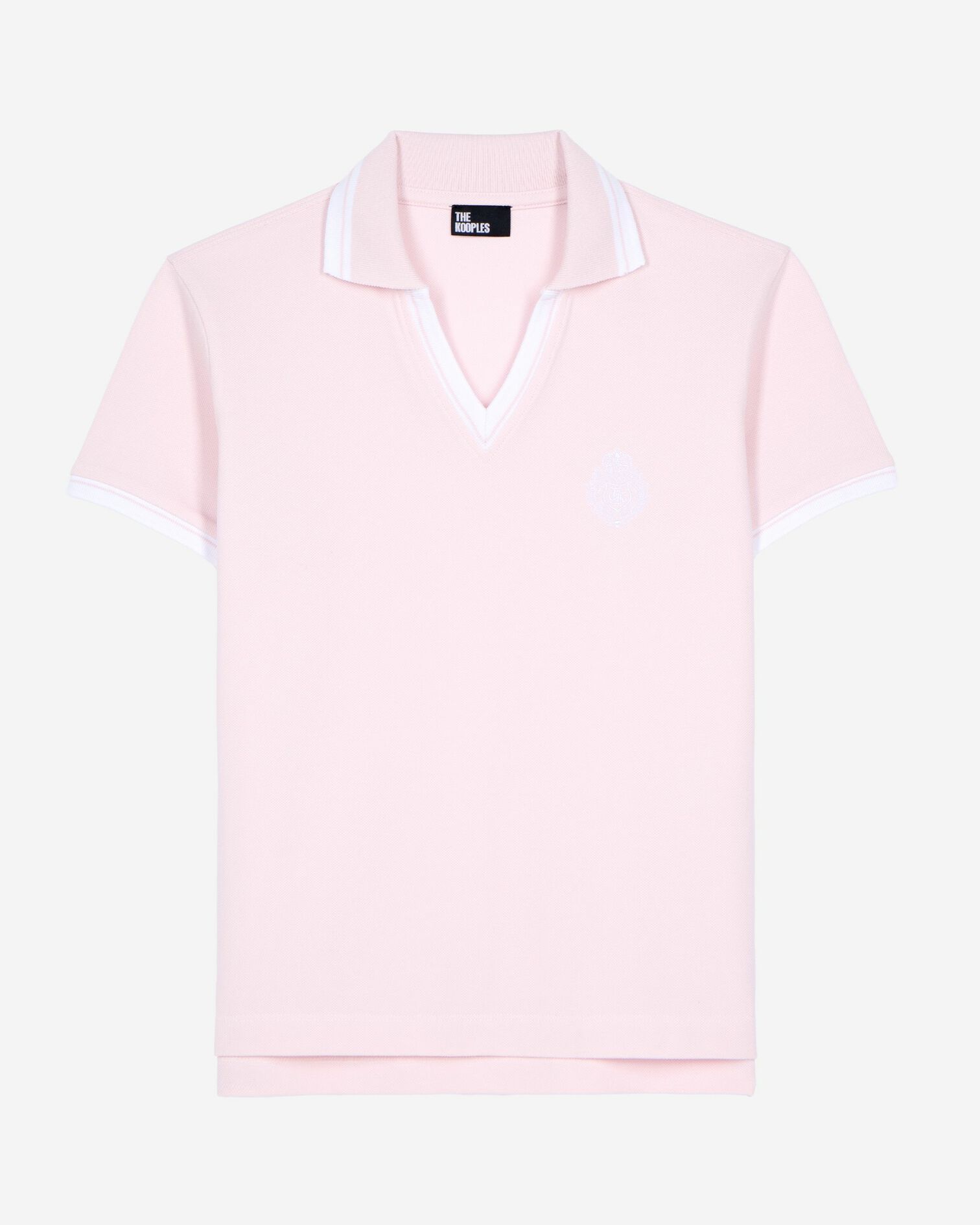 Polo col V rose pâle, LILA, hi-res image number null