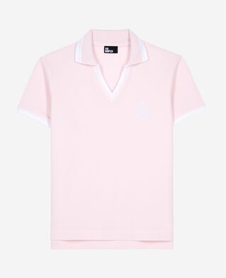 The Kooples WOMEN LILA pale pink v-neck polo shirt