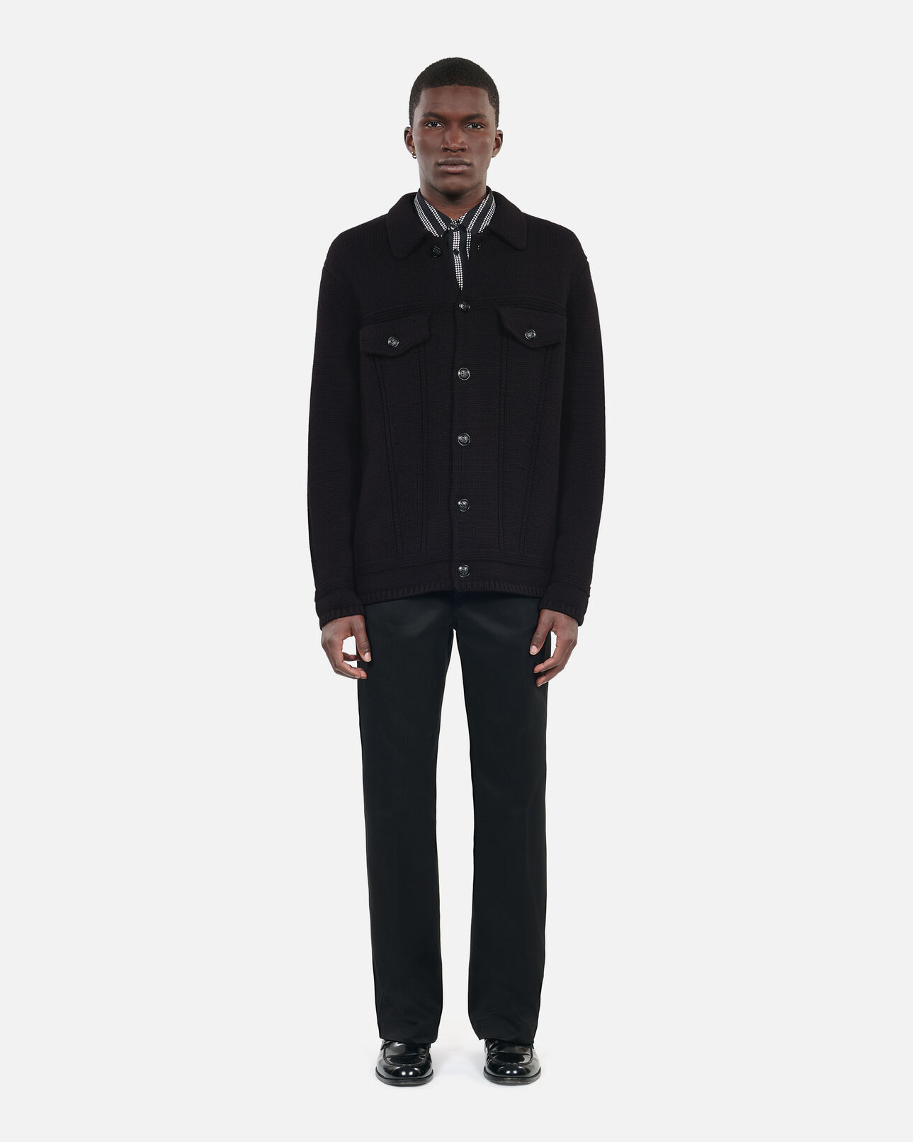 The Kooples MEN BLACK black wool cardigan