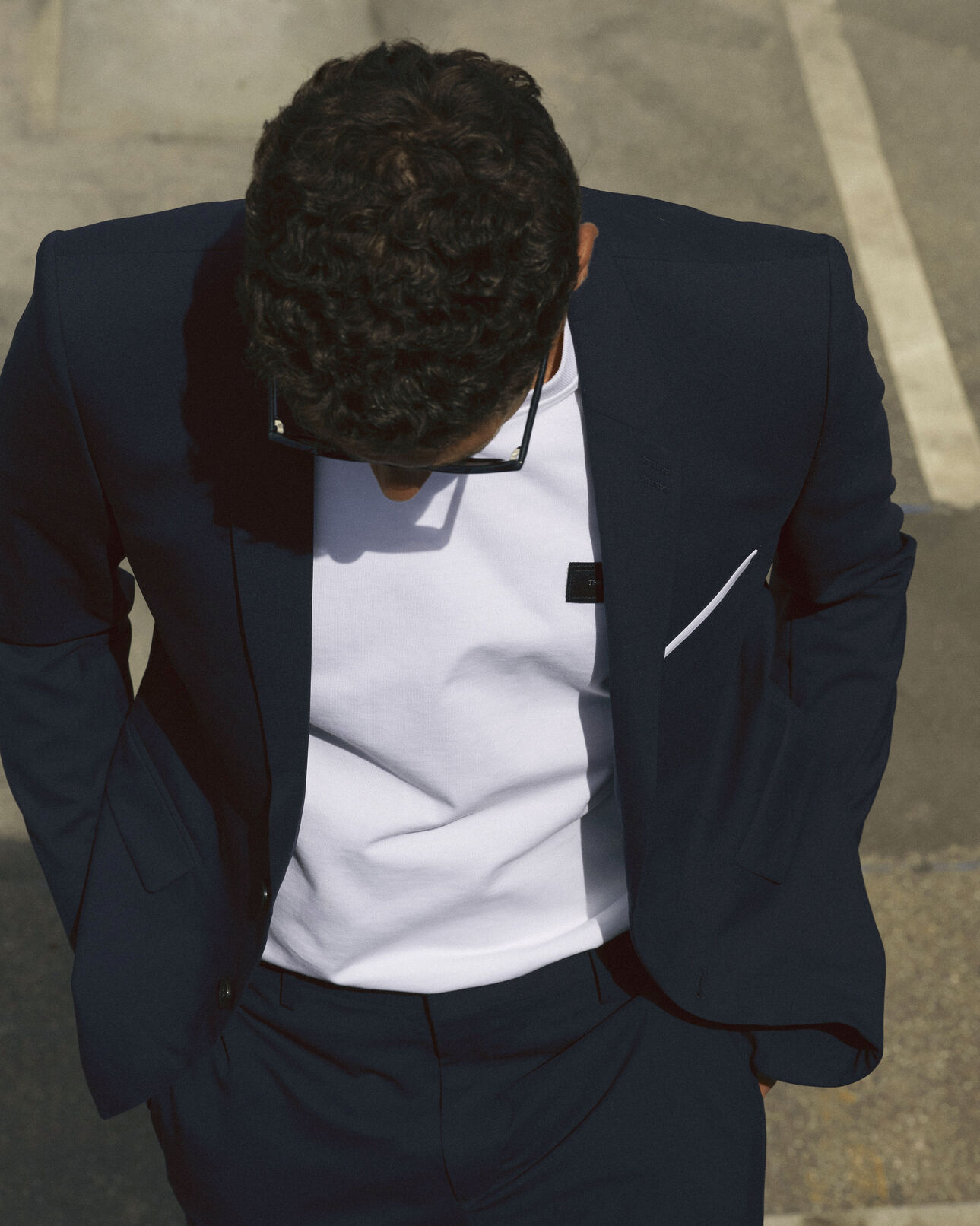The Kooples MEN NAVY navy blue stretch wool suit jacket 