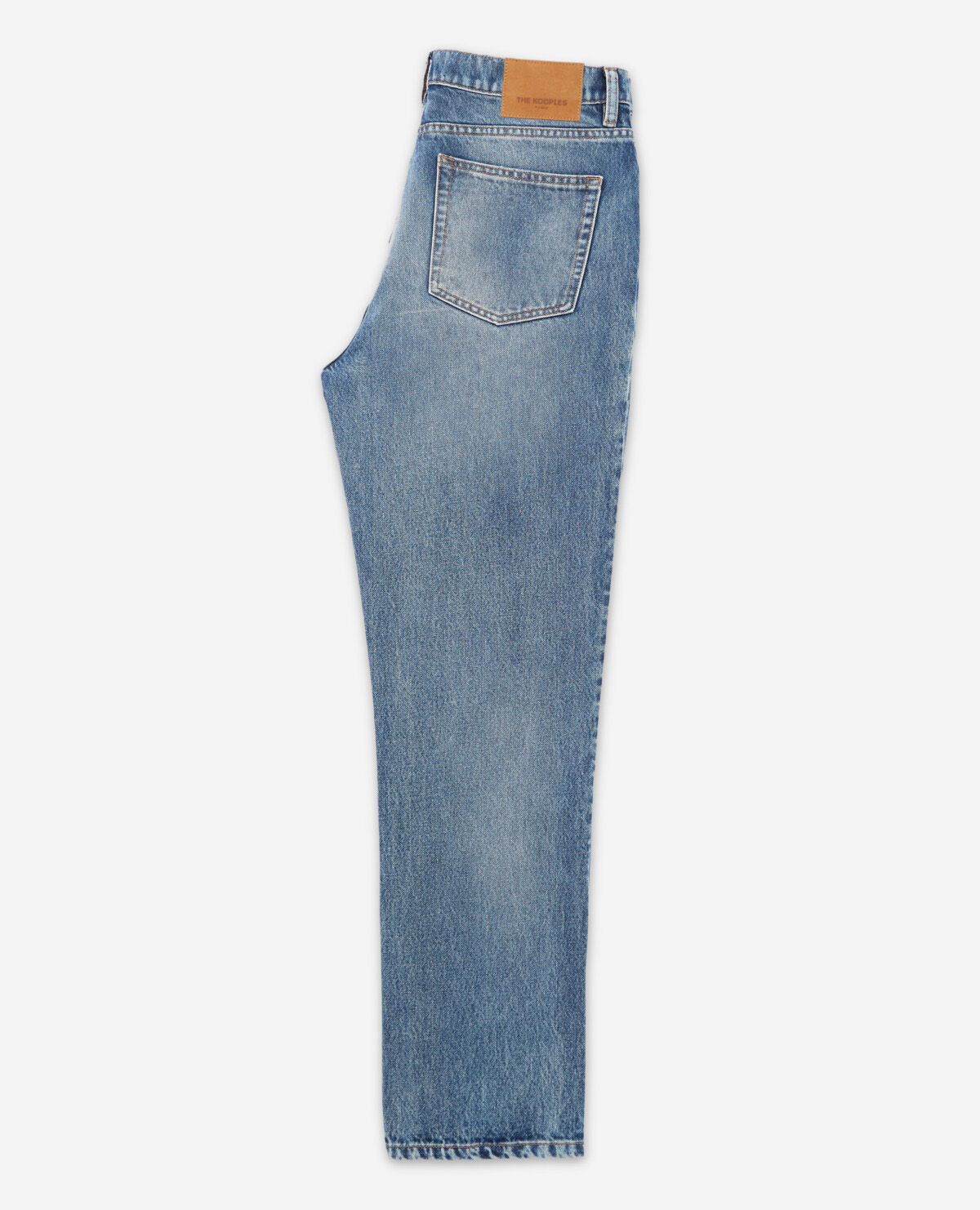 Straight cut faded retro blue jeans