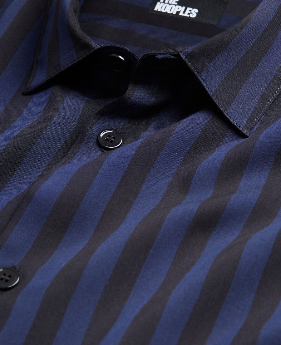 The Kooples HOMME NAVY / BLACK chemise col classique à rayures