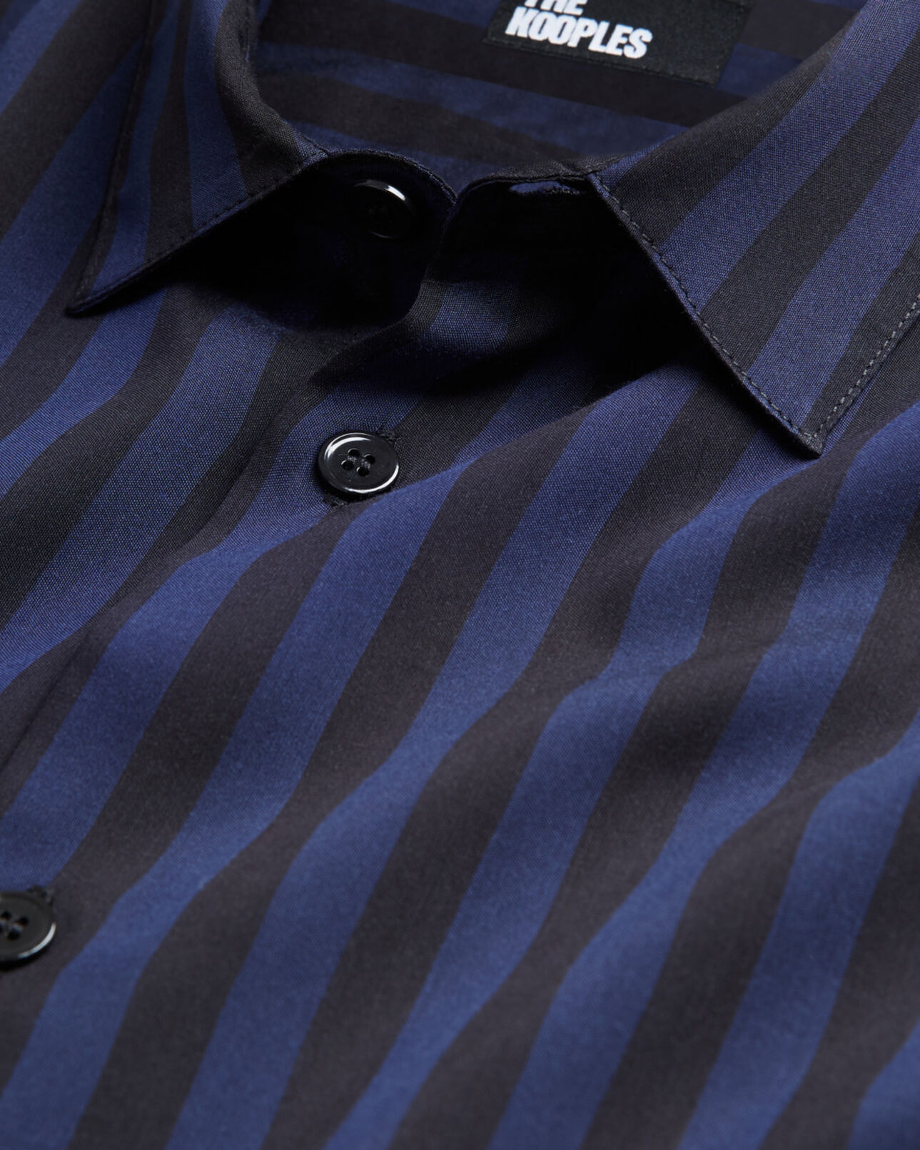 The Kooples MEN NAVY / BLACK striped shirt with classic collar