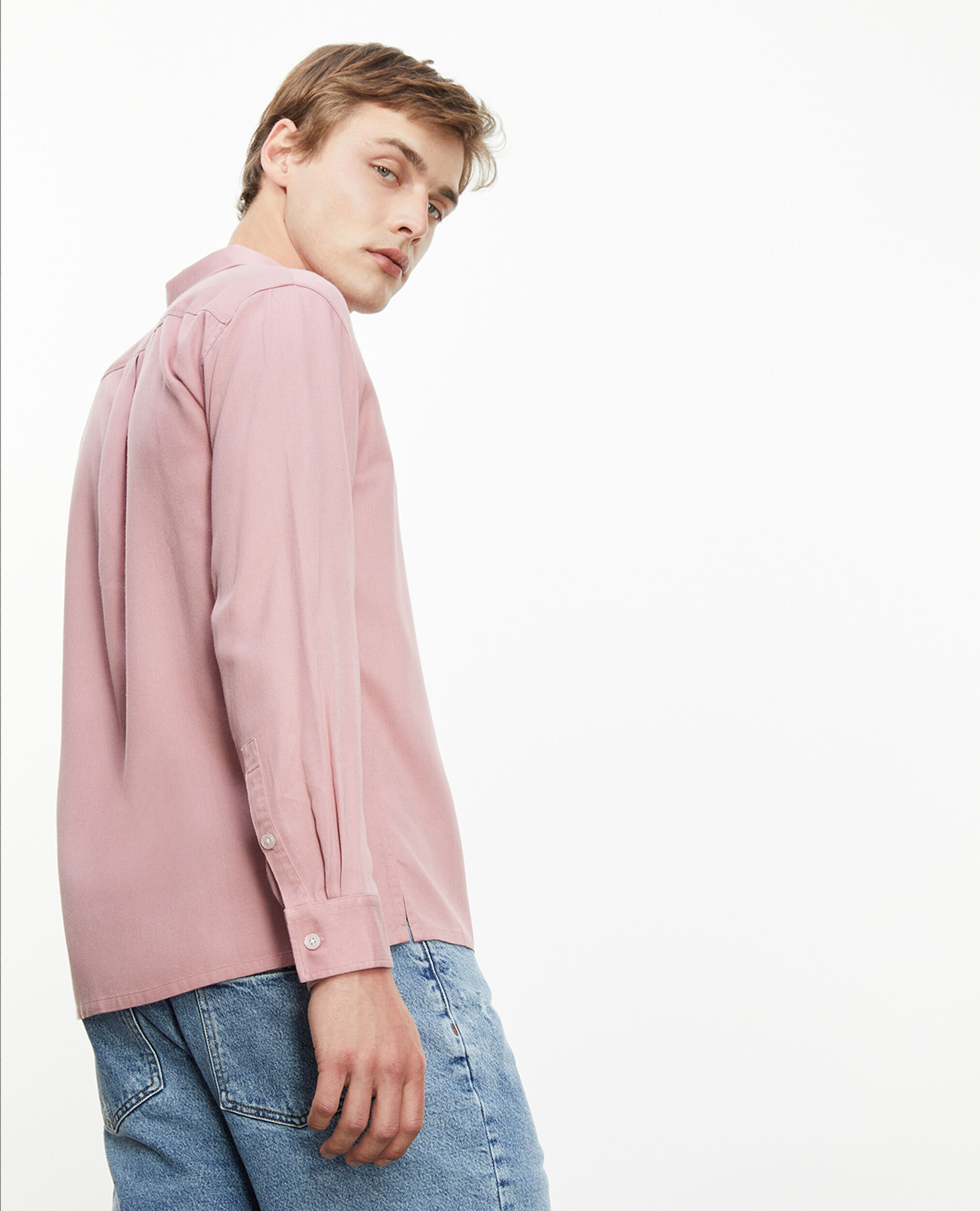 Flowing vintage pink shirt with pocket, OLD PINK, hi-res image number null