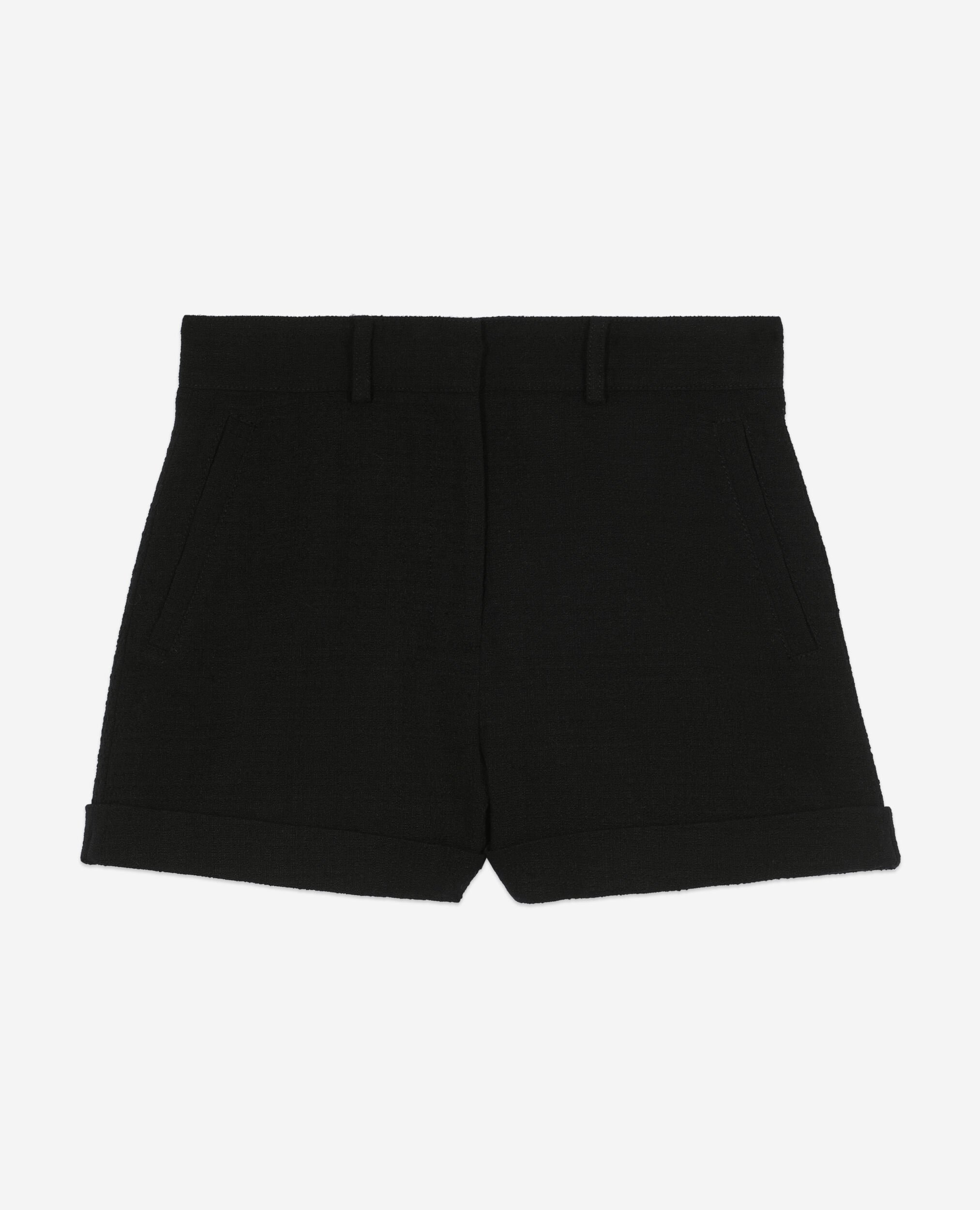 Pantalón corto de tweed negro, BLACK, hi-res image number null