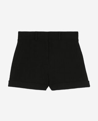 The Kooples MUJER BLACK pantalón corto de tweed negro