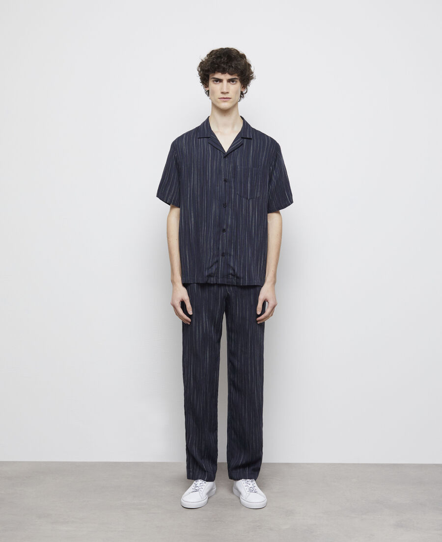 camisa rayas azul marino