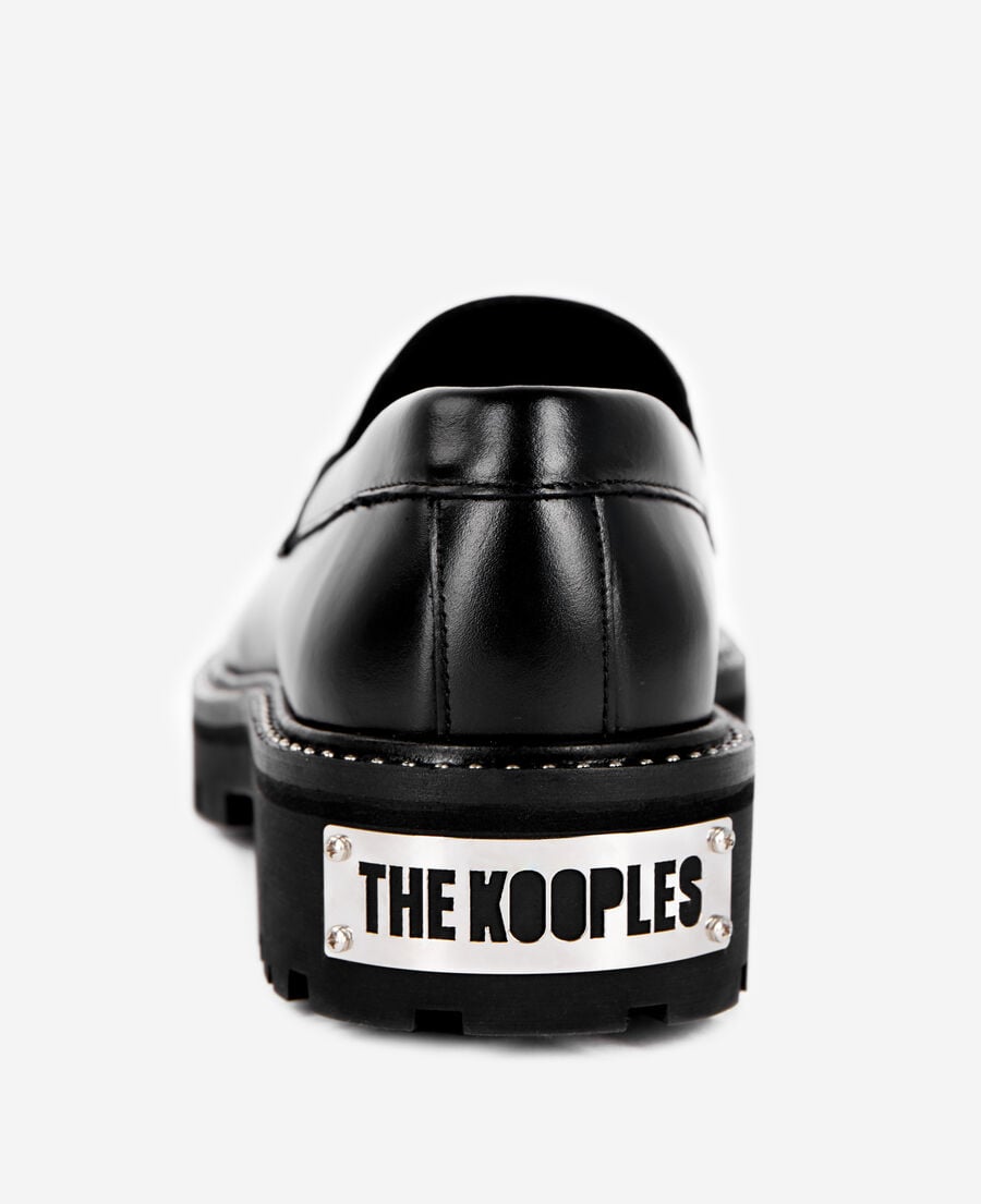 The Kooples FEMME BLACK mocassins en cuir noirs
