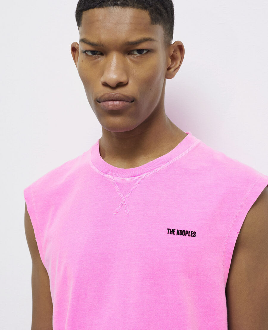 camiseta rosa fluorescente logotipo para hombre