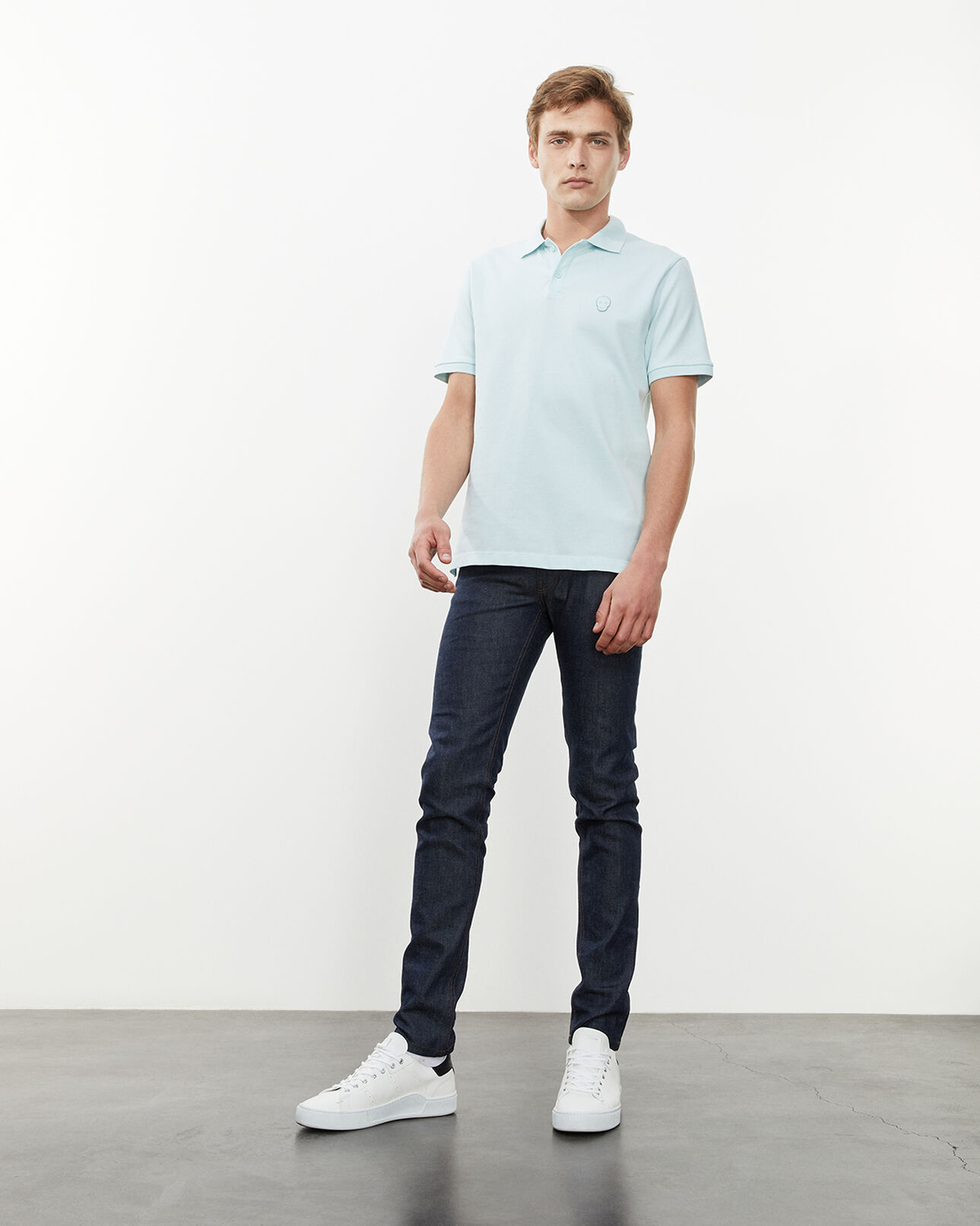 The Kooples HOMME MINT polo coton vert menthe à boutons bijoux