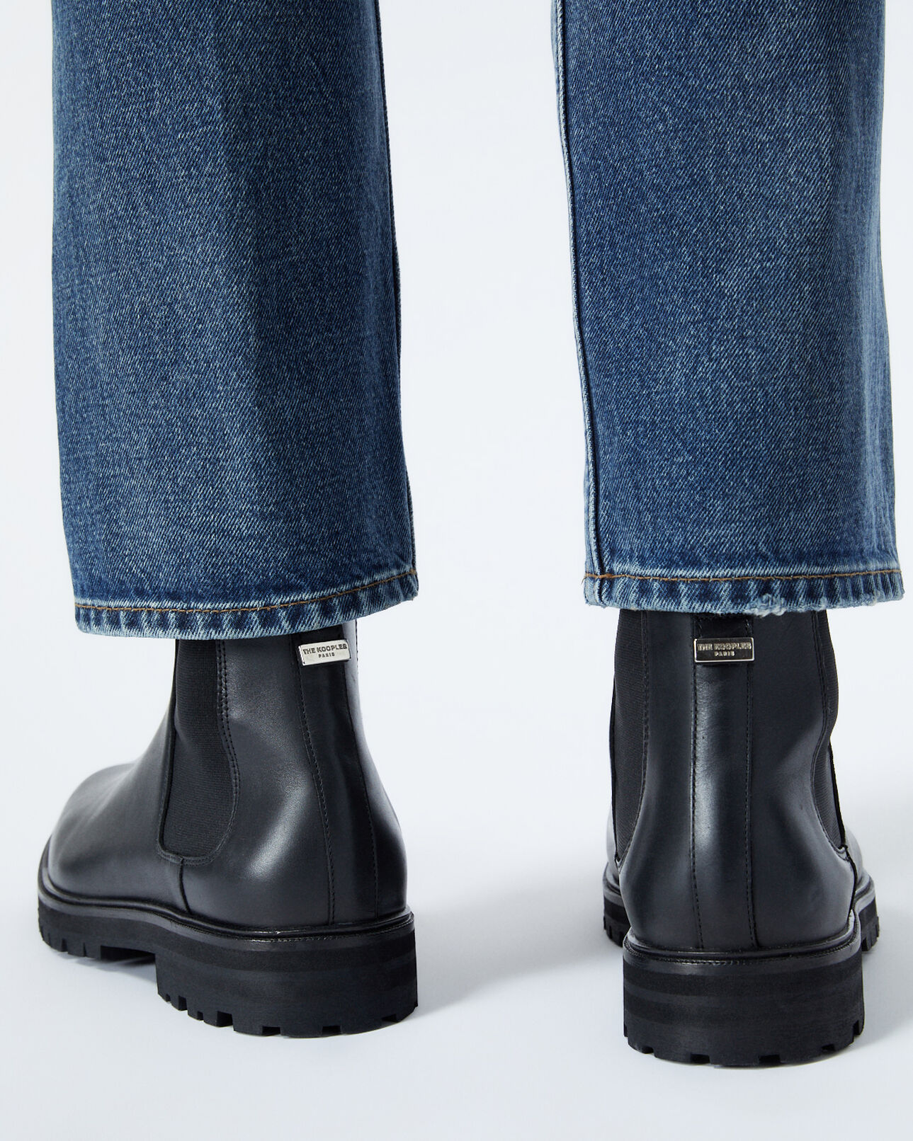 The Kooples MEN BLACK black chelsea boots with notched soles