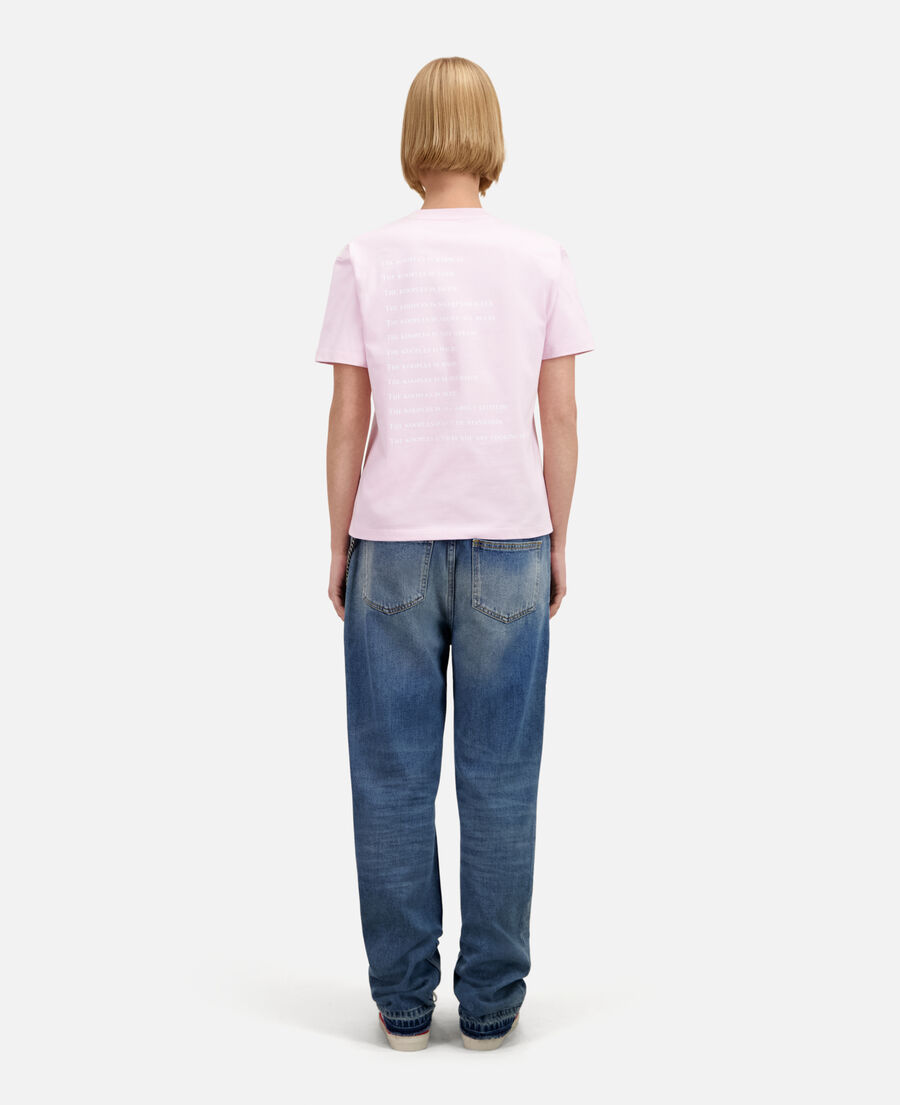 rosa t-shirt damen mit „what is“-schriftzug