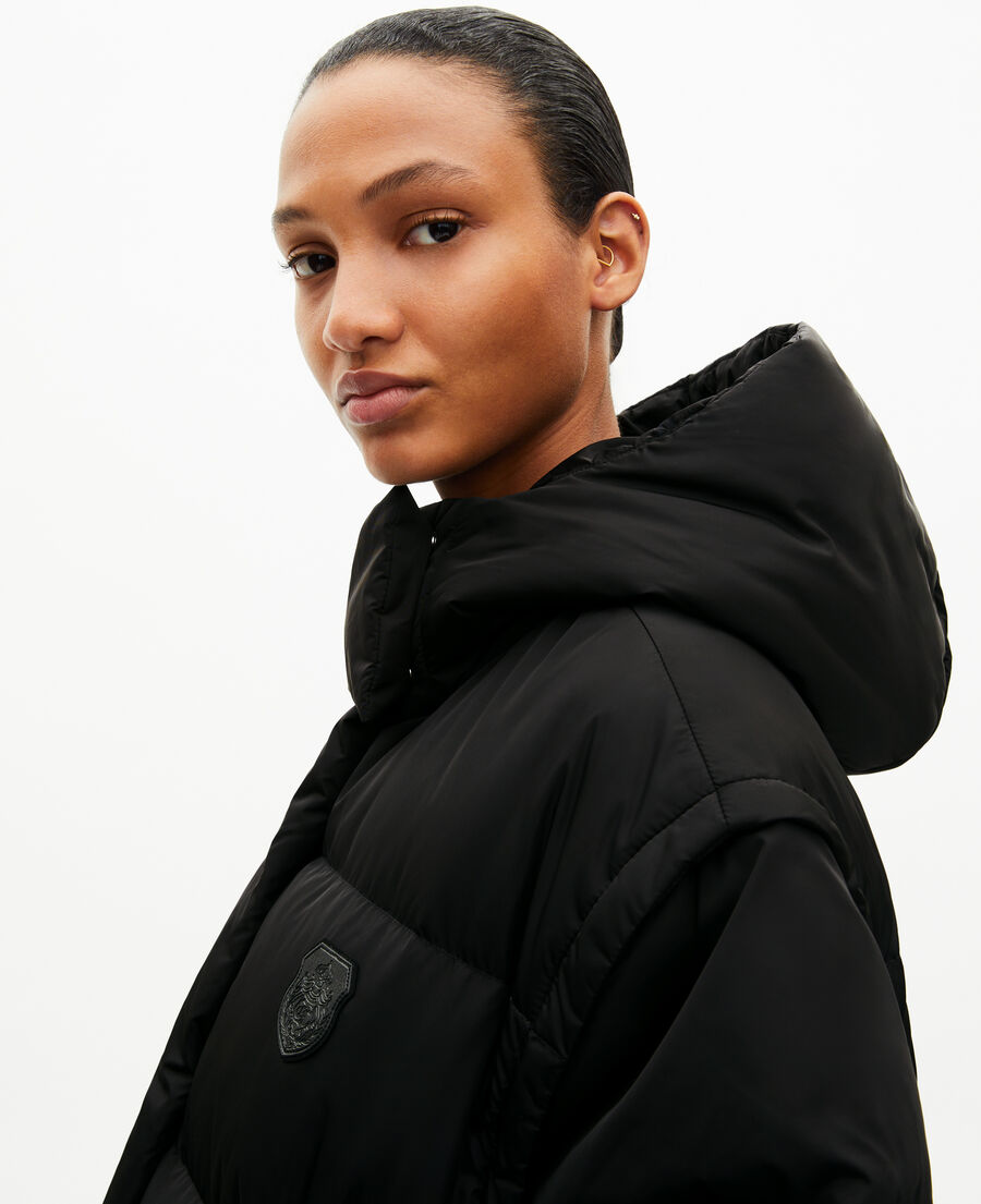 The Kooples FEMME BLACK doudoune à manches amovibles noire