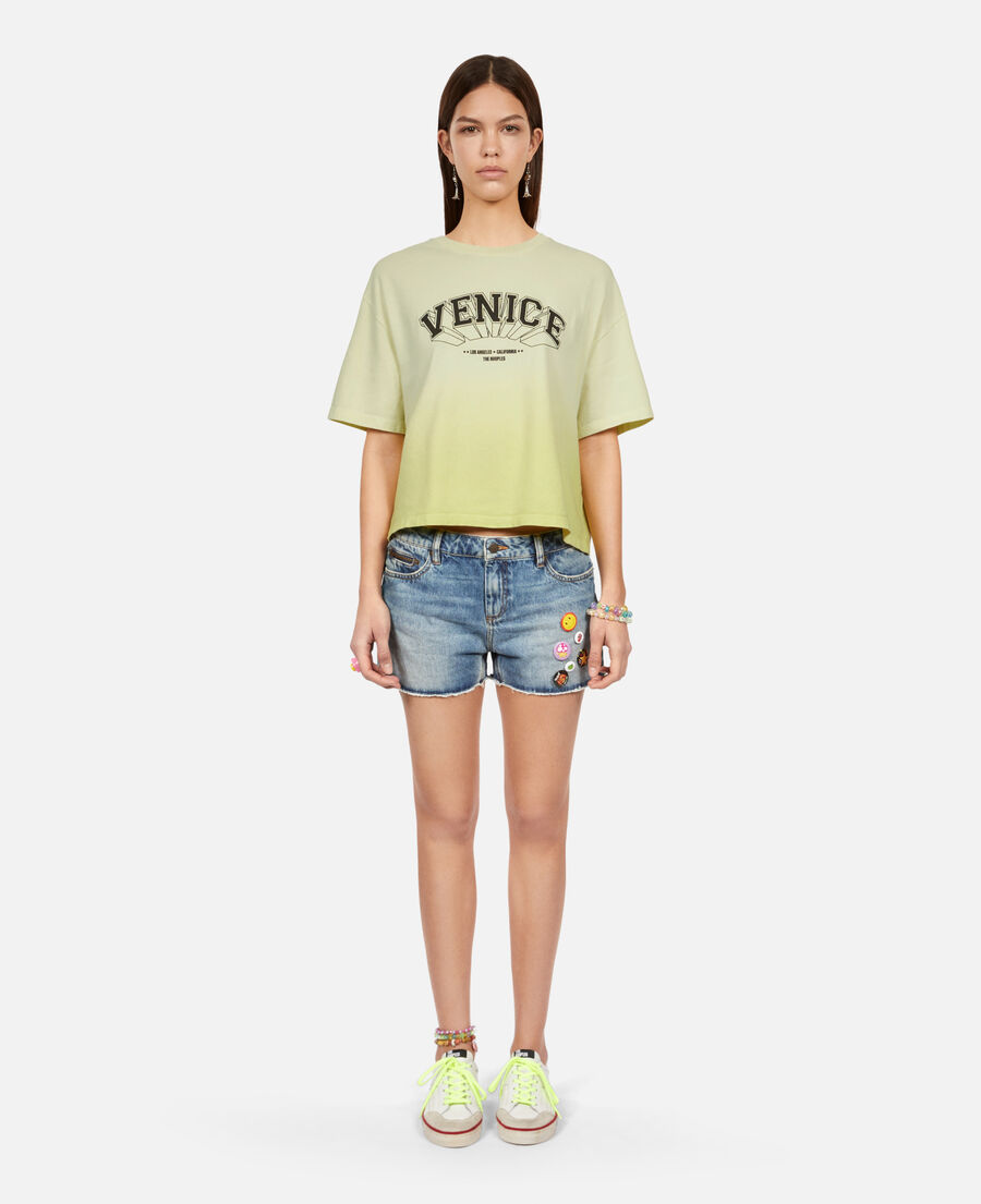 gradient yellow t-shirt with venice serigraphy