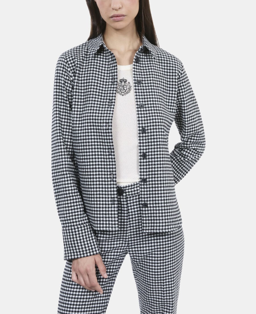 The Kooples FEMME BLACK WHITE chemise à carreaux vichy