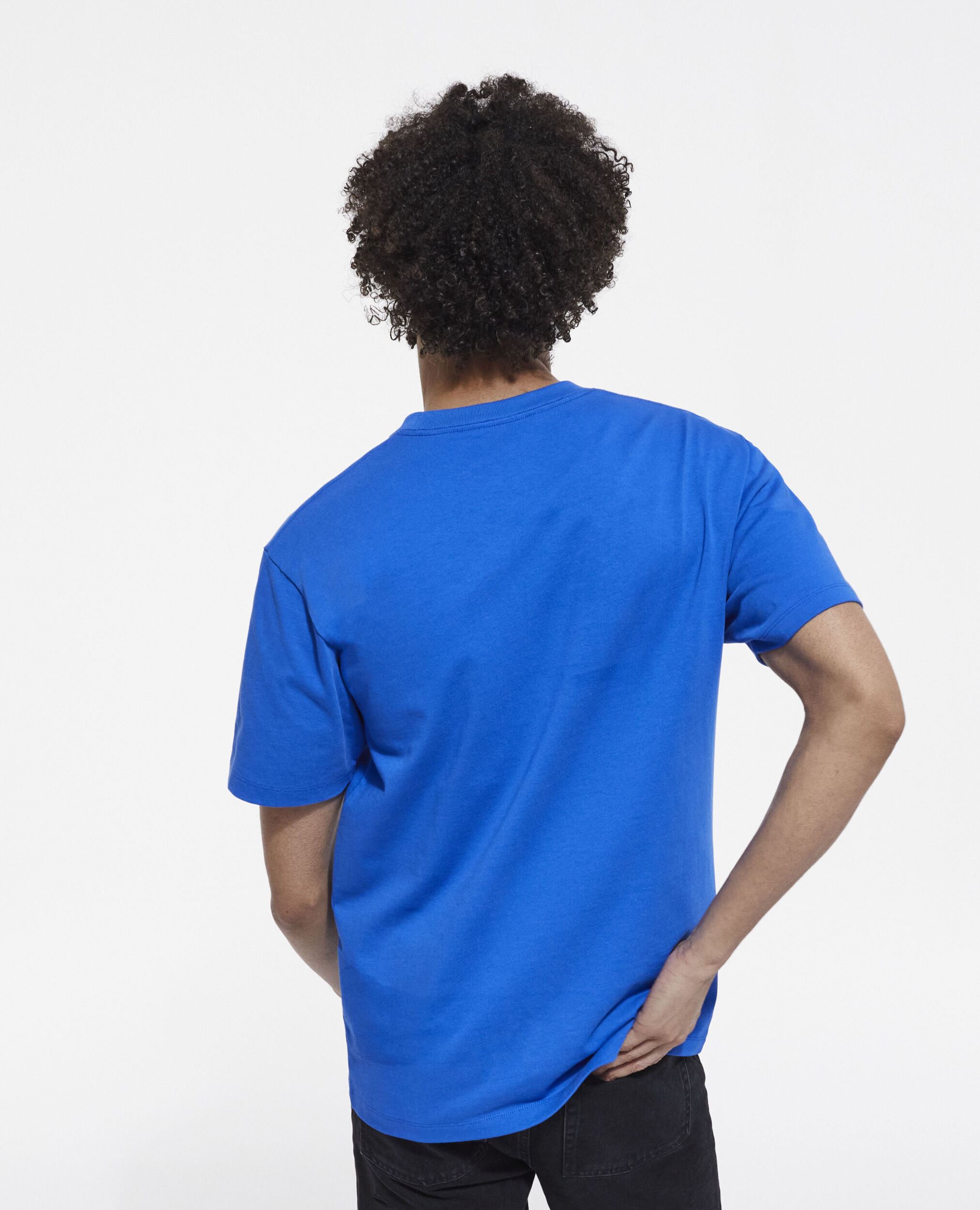 Blue screen print T-shirt, INK BLUE, hi-res image number null