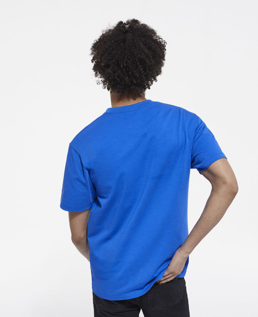 t-shirt sérigraphié bleu