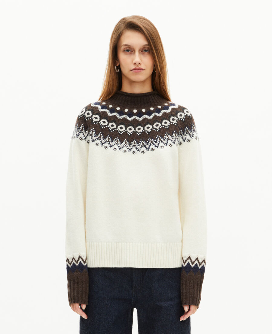 The Kooples MUJER ECRU / CAMEL jersey de mezcla de lana, crudo