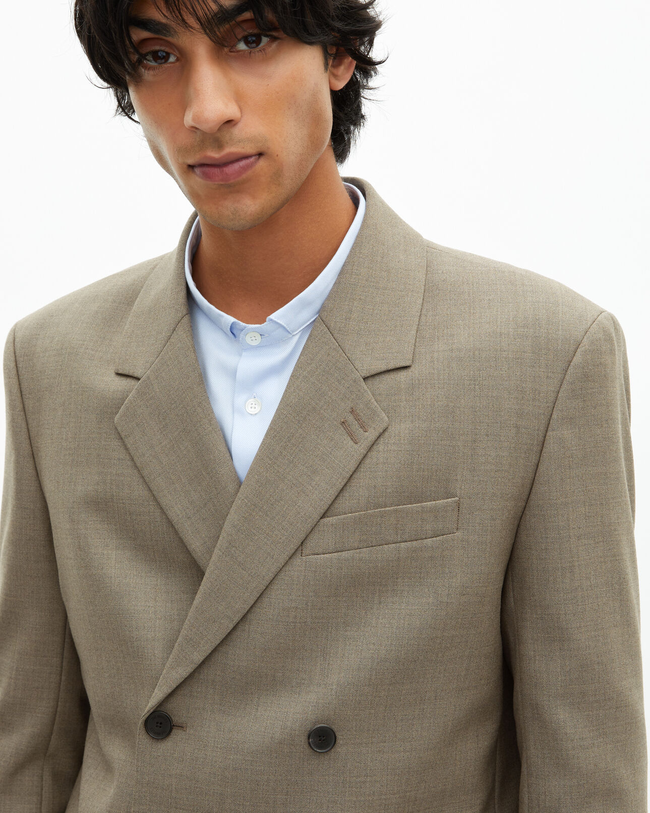 The Kooples H BEIGE MELANGE beige wool suit jacket